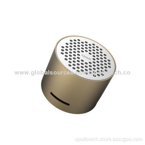 Mini Aluminum Bluetooth Speaker, 300mAh Capacity, 5V DC/500mA Input